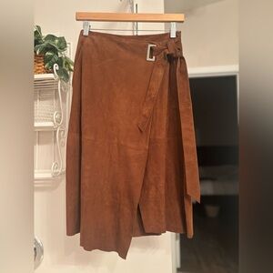 White House Black Market Asymmetrical Brown Skirt
